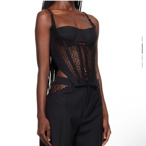 Dion Lee Set Lace Corset Top Lace Cutout Pants Black 4